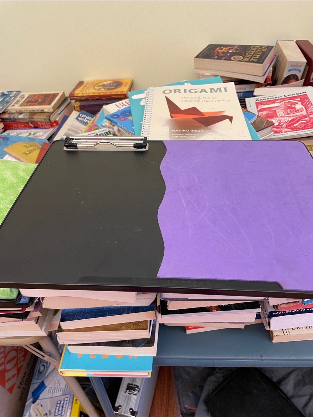 Portable Black and Purple Clipboard Writing Desk - Home Office